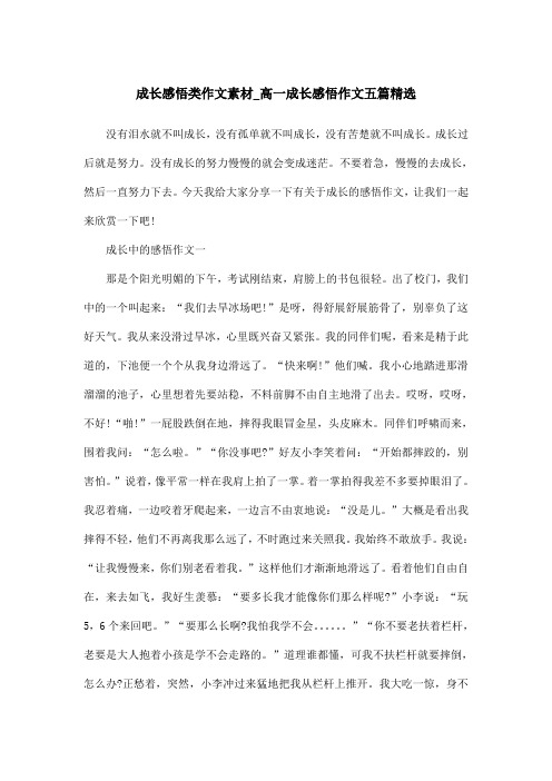 成长感悟类作文素材_高一成长感悟作文五篇精选