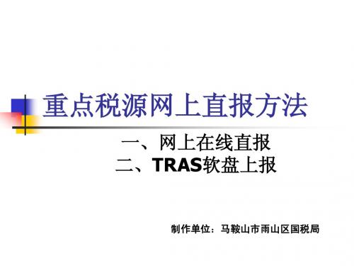 TRS重点税源申报方法