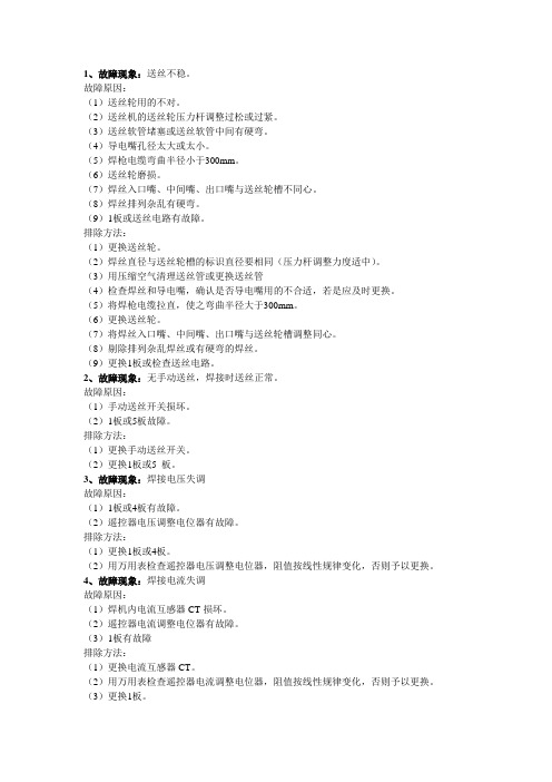 CO2气保焊机典型故障现象及排除方法