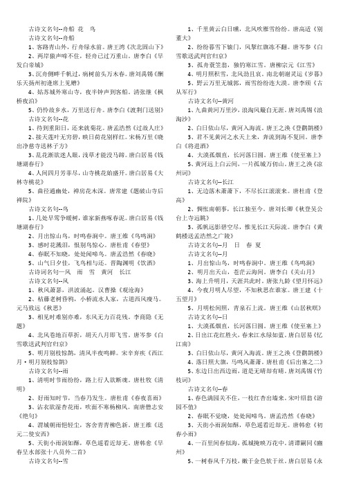 中考必考古诗文名句精选
