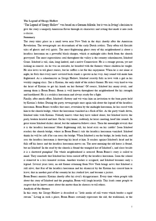 washington irving's the legend of sleepy hollow