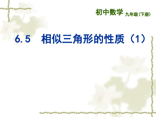 苏科版九年级下册数学：6.5 相似三角形的性质