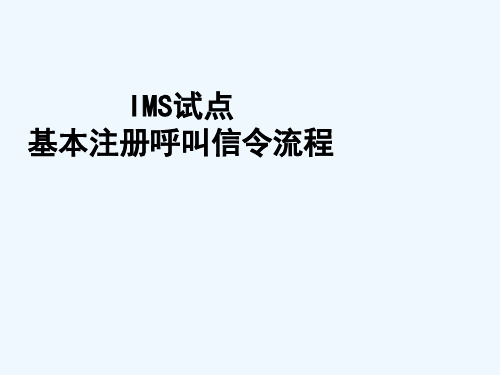 IMS注册呼叫信令流程详解 PPT