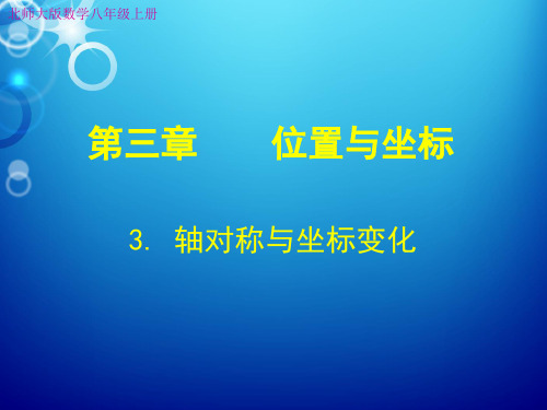 北师大版八年级数学上册 3-3 轴对称与坐标变化(课件)