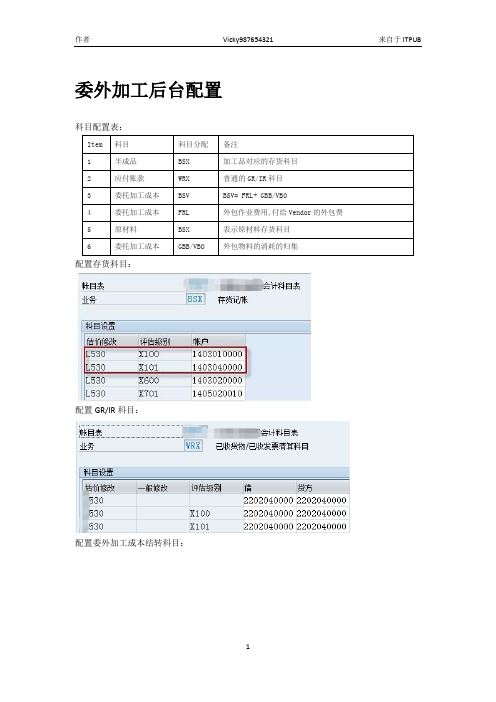 sap 委外加工业务处理