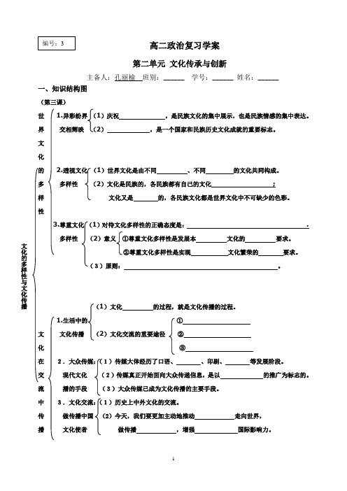 《文化生活》第二单元复习资料