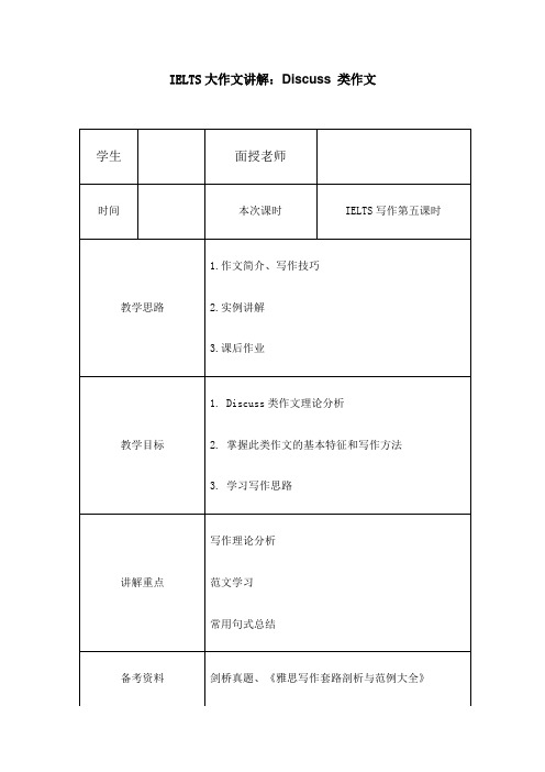 雅思作文写作Task第五课时—Discuss类