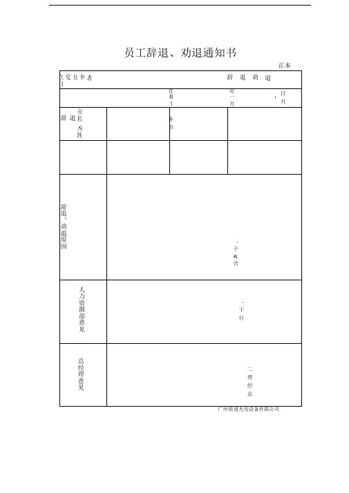 辞退员工通知书1