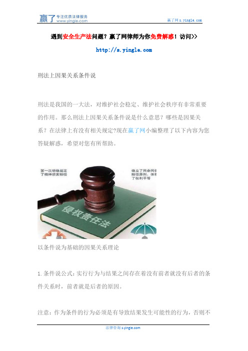 刑法上因果关系条件说