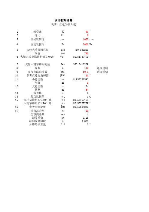 克林贝格螺旋锥齿轮设计及参数计算