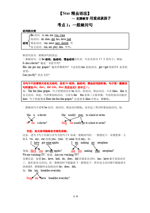 简单句一(一般疑问句、否定句、特殊疑问句)