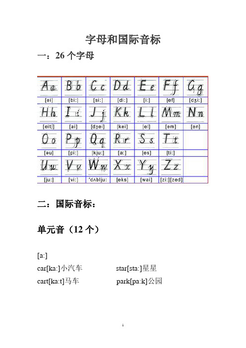 48个音标对应单词