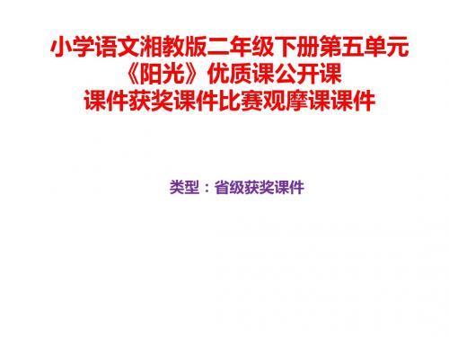 小学语文湘教版二年级下册第五单元《阳光》优质课公开课课件获奖课件比赛观摩课课件B011