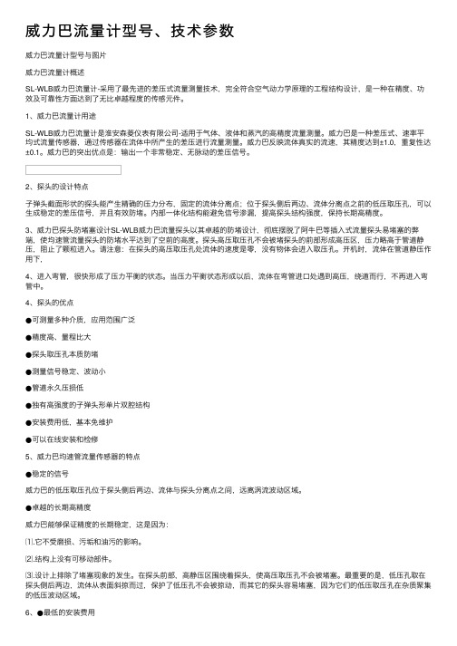 威力巴流量计型号、技术参数