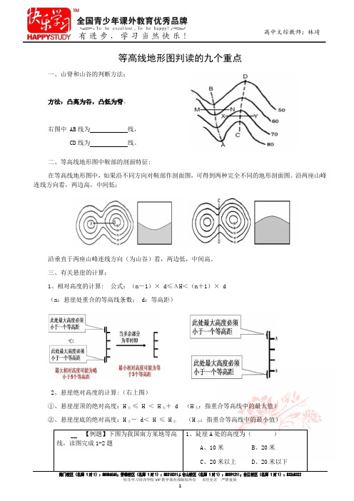 等高线的判读