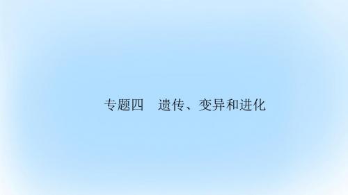 高考生物大二轮专题复习 专题四 遗传、变异和进化 4_1 遗传、变异和进化课件