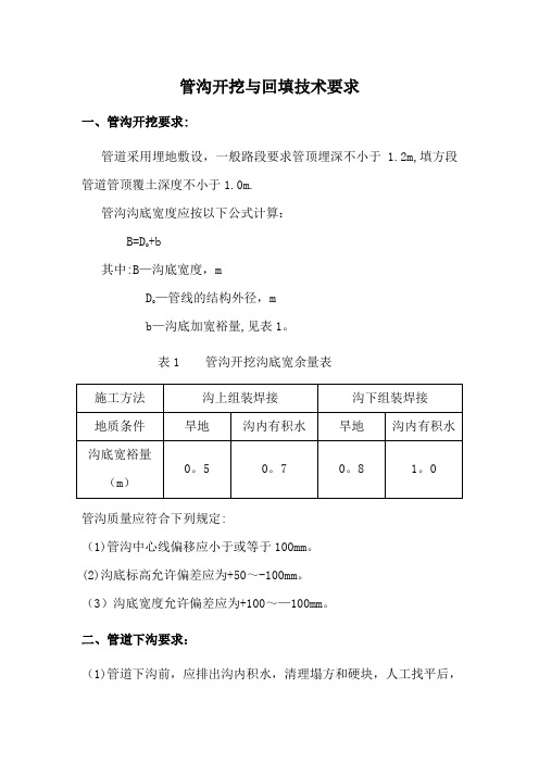 管沟开挖与回填的技术标准