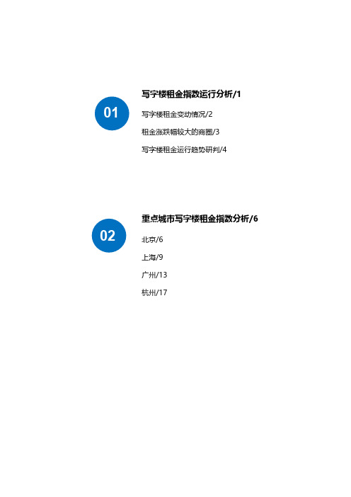 中国写字楼租金变动情况分析