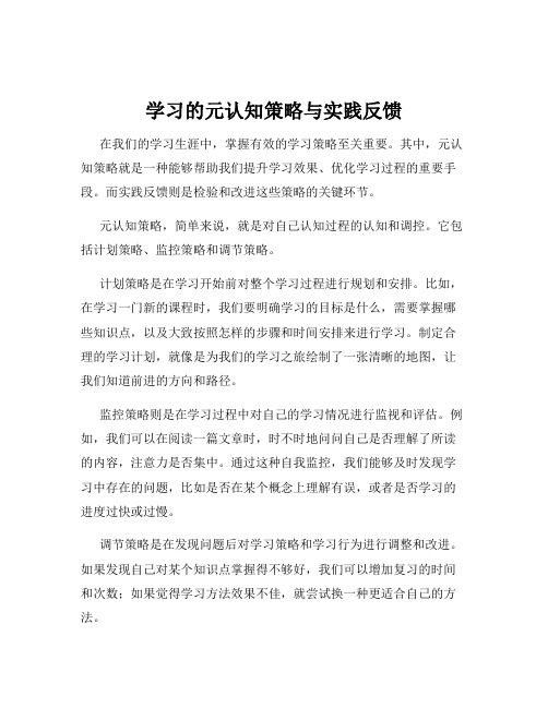 学习的元认知策略与实践反馈