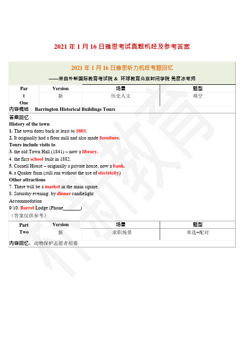 2021年1月16日雅思考试真题回忆及参考答案(含大小作文完整范文)(4)