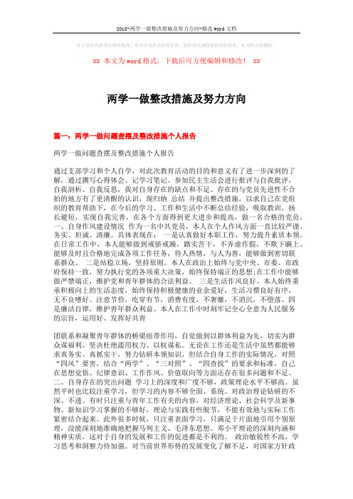2018-两学一做整改措施及努力方向-精选word文档 (6页)