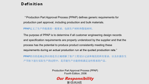 PPAP Procedure Supplier 要求PPT课件