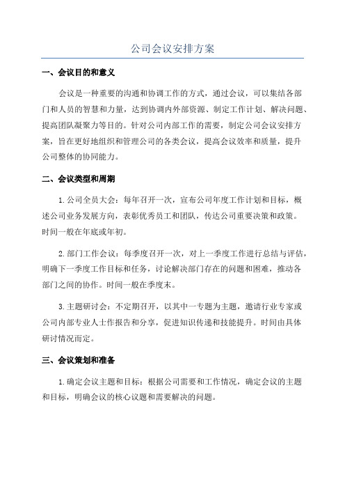 公司会议安排方案