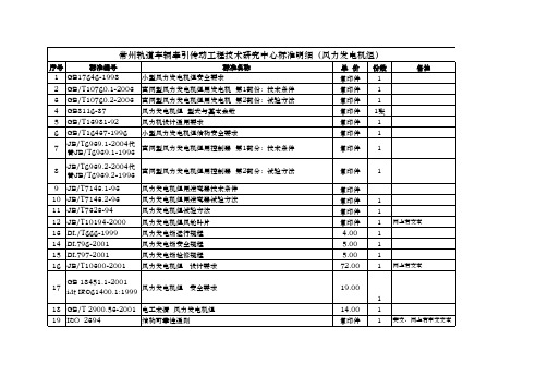 风力发电机组专用标准