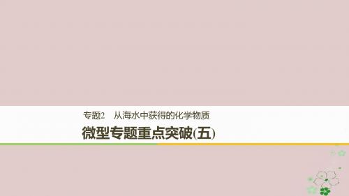 2018高中化学专题2从海水中获得的化学物质微型专题重点突破(五)课件苏教版必修1