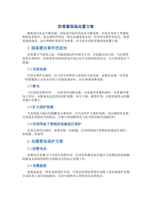 防雷暴现场处置方案