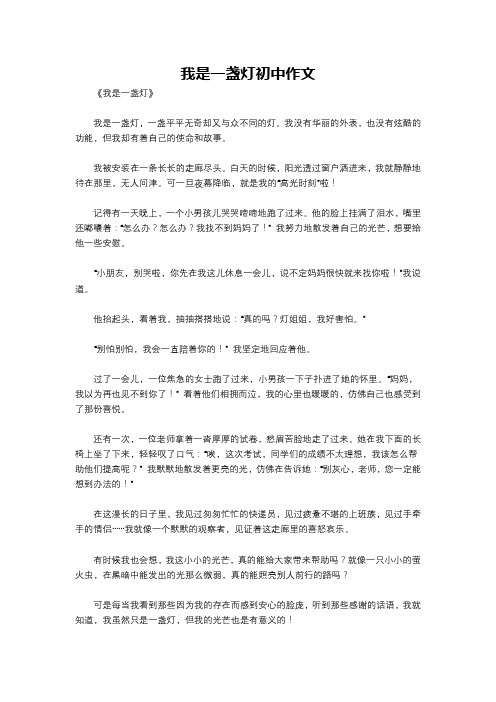 我是一盏灯初中作文