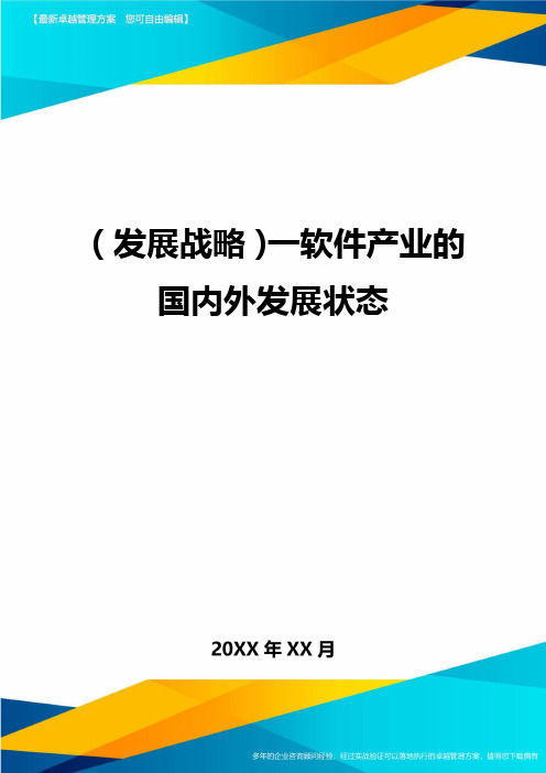 (发展战略)一软件产业的国内外发展状态最全版