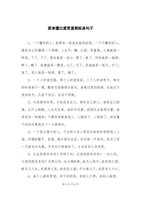 原来懂比爱更重要经典句子