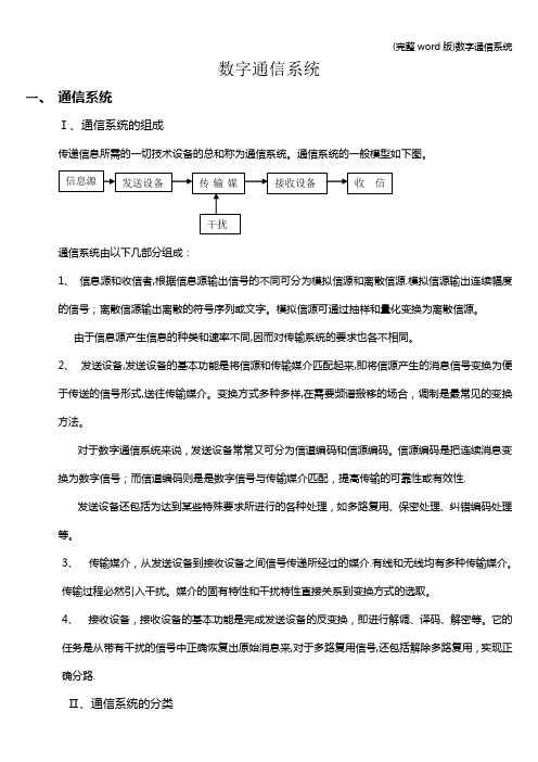 (完整word版)数字通信系统