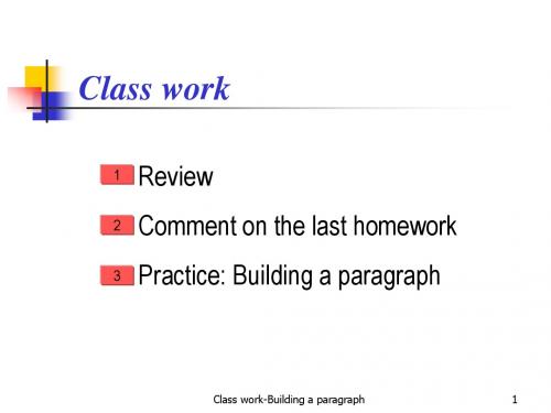 Class work-Building a paragraph  1