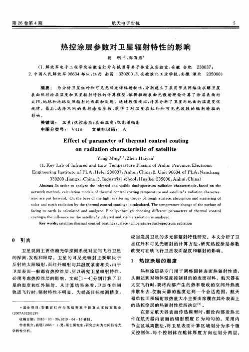 热控涂层参数对卫星辐射特性的影响