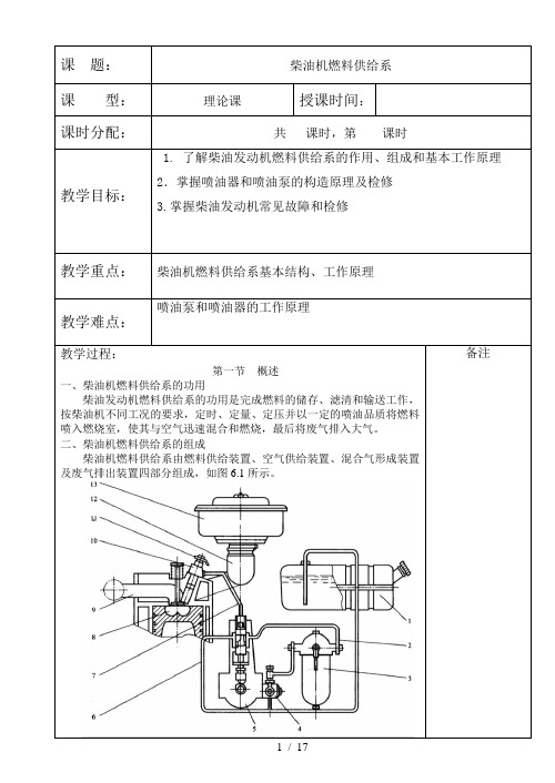 柴油机燃料供给系(标准模板)#