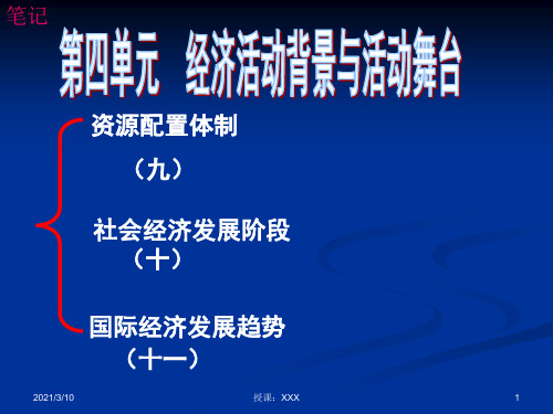 高中政治经济生活第九课第一框市场配置资源PPT参考课件