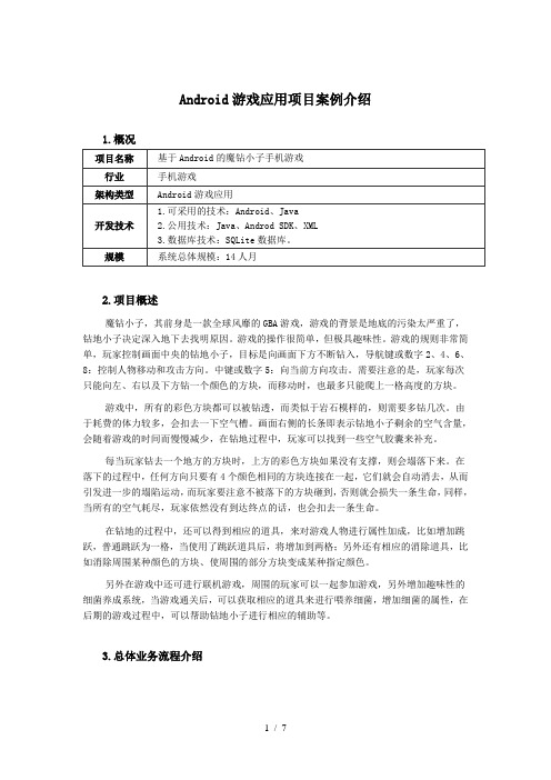 Android游戏应用项目案例介绍