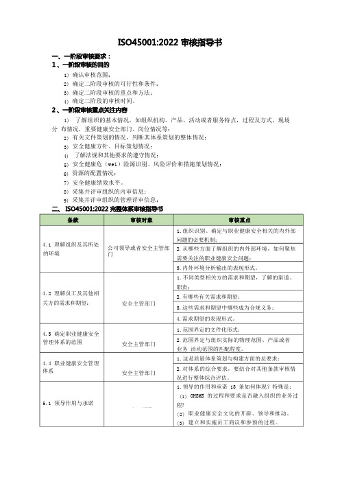 ISO45001审核作业指导书