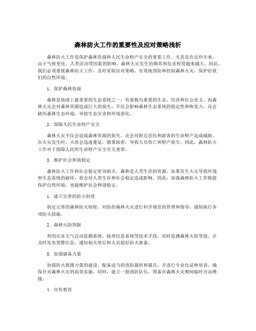 森林防火工作的重要性及应对策略浅析