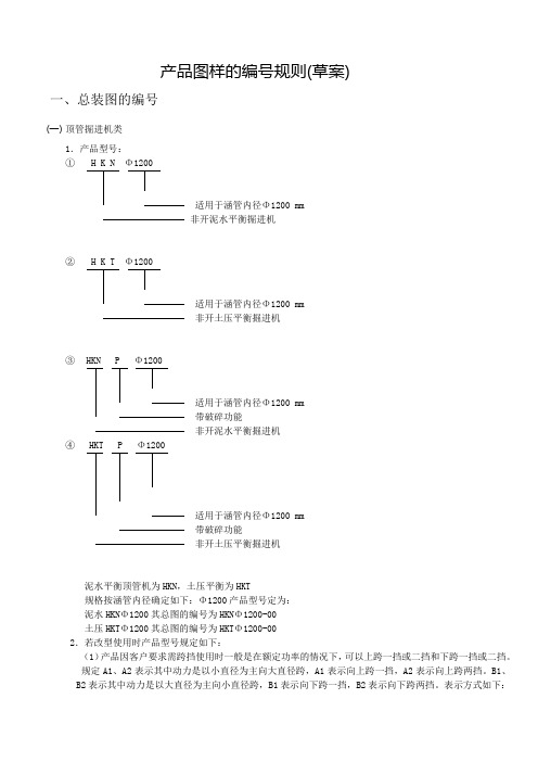 产品图样的编号规则