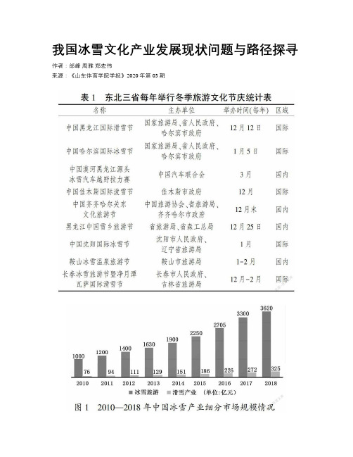 我国冰雪文化产业发展现状问题与路径探寻