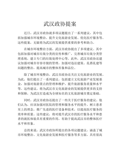 武汉政协提案