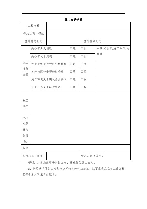 施工旁站记录