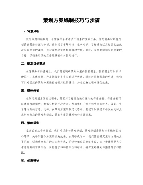 策划方案编制技巧与步骤