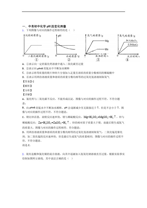 2020-2021备战中考化学压轴题专题复习——pH的变化图像的综合附答案解析