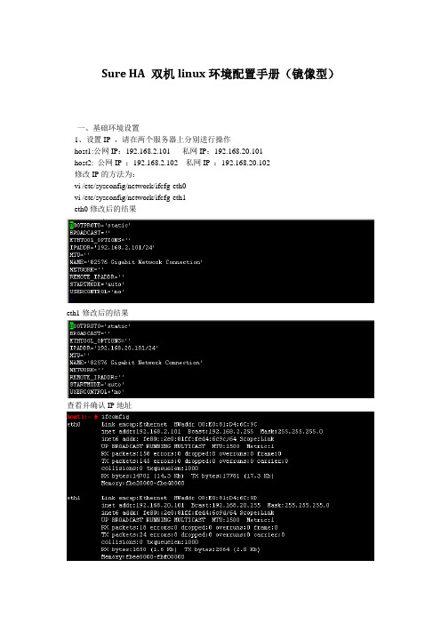 Sure HA 双机linux环境配置手册(镜像型)