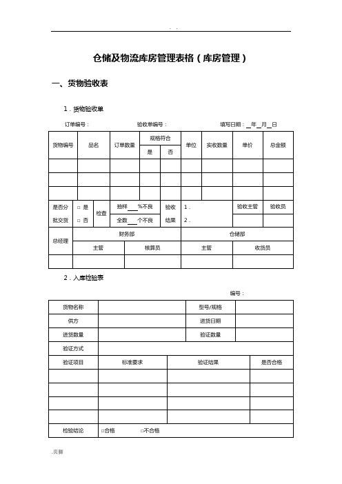 仓储及物流库房管理系统表格(库房管理系统)