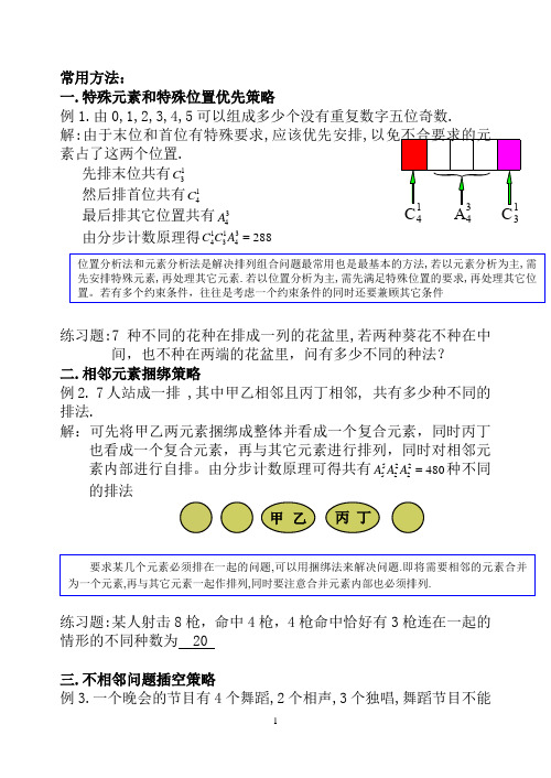 公务员常用排列组合